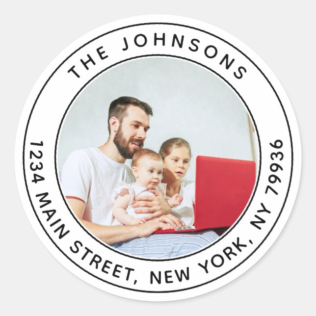 Erstellen Sie Ihr eigenes Foto rund um die Rücksen Runder Aufkleber (Vorderseite)