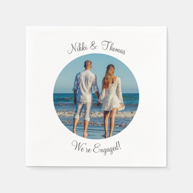 Erstellen Sie Ihr eigenes Foto Verlobung Name Coup Serviette (Vorderseite)