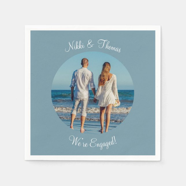 Erstellen Sie Ihr eigenes Foto Verlobung Name Coup Serviette (Vorderseite)