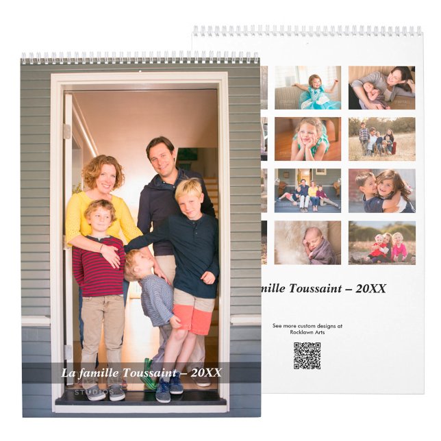 Erstellen Sie Ihr eigenes französisches Fotokalend Kalender (Create Your Own Custom French Photo Calendar, front/back)