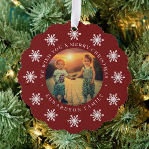 Erstellen Sie Ihr eigenes Frohe Weihnachten Famili Ornament Karte