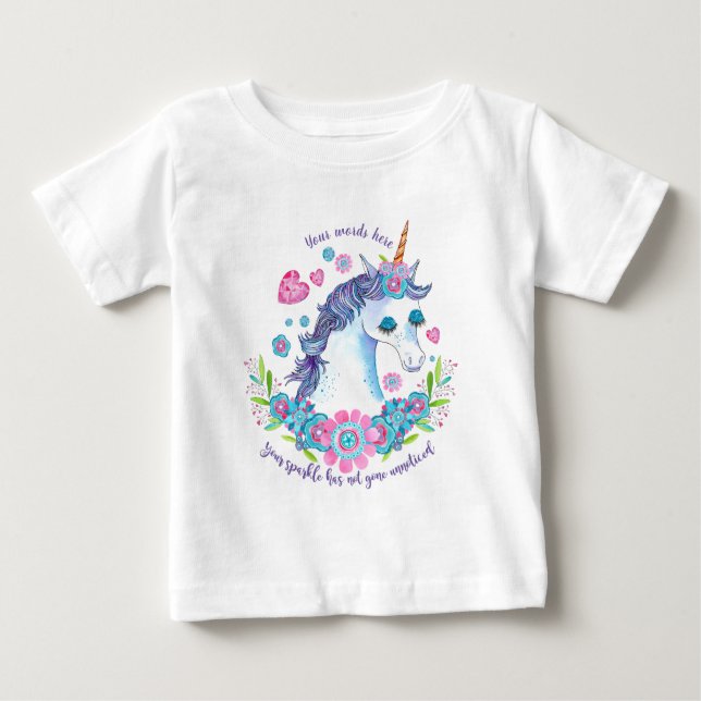 Erstellen Sie Ihr eigenes Funkelnd Blumenmuster un Baby T-shirt (Vorderseite)