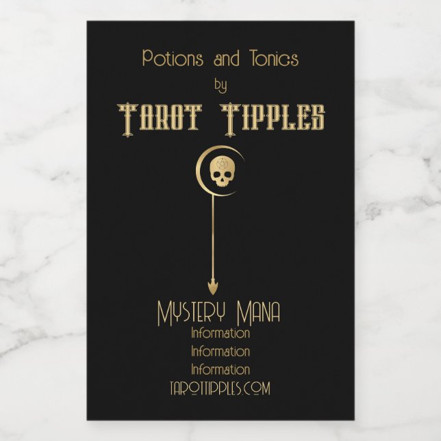 Erstellen Sie Ihr eigenes Gold Arcane Death Tarot Weinetikett (Einzelnes Label)