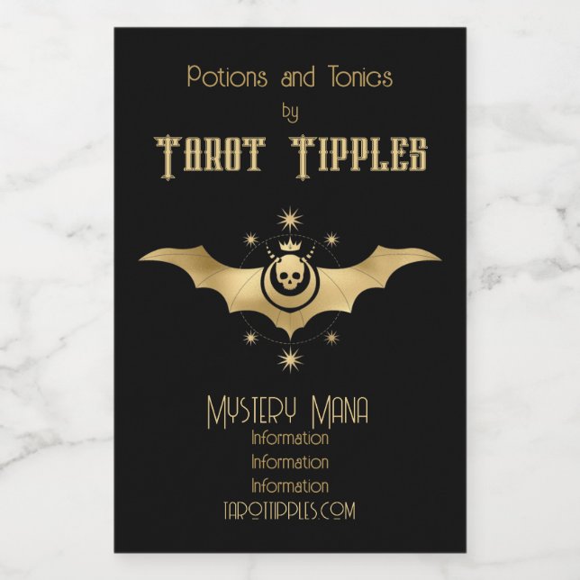 Erstellen Sie Ihr eigenes Gold Arcane Devil Tarot Weinetikett (Einzelnes Label)