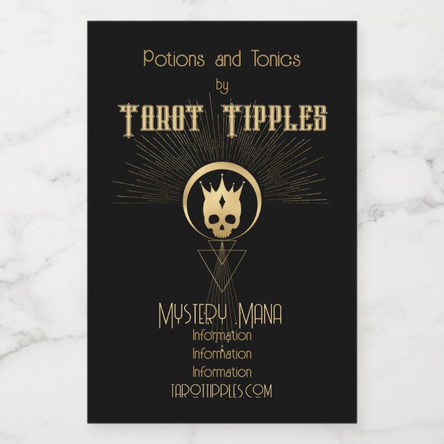 Erstellen Sie Ihr eigenes Gold Arcane Emporer Taro Weinetikett (Einzelnes Label)