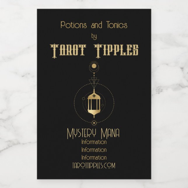 Erstellen Sie Ihr eigenes Gold Arcane Hermit Tarot Weinetikett (Einzelnes Label)