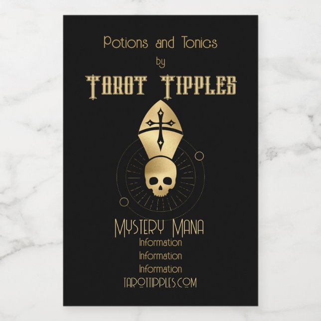 Erstellen Sie Ihr eigenes Gold Arcane Hierophant T Weinetikett (Einzelnes Label)