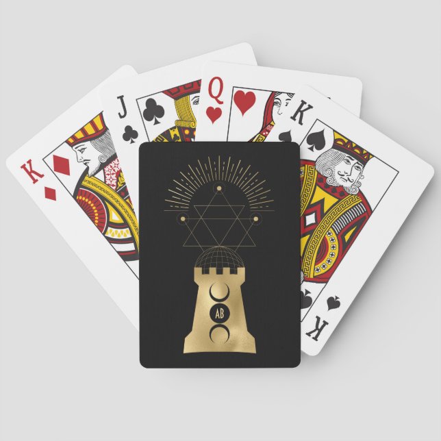 Erstellen Sie Ihr eigenes Gold Arcane Moon Tower T Spielkarten (Rückseite)
