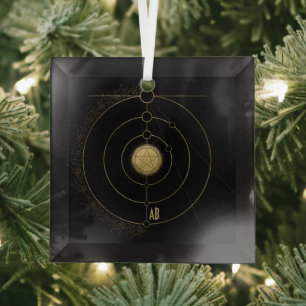 Erstellen Sie Ihr eigenes Gold Arcane Pentagramm T Ornament Aus Glas