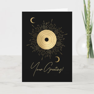 Erstellen Sie Ihr eigenes Gold Arcane Sun Tarot Feiertagskarte