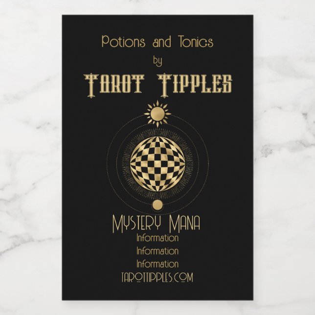Erstellen Sie Ihr eigenes Gold Arcane World Tarot Weinetikett (Einzelnes Label)