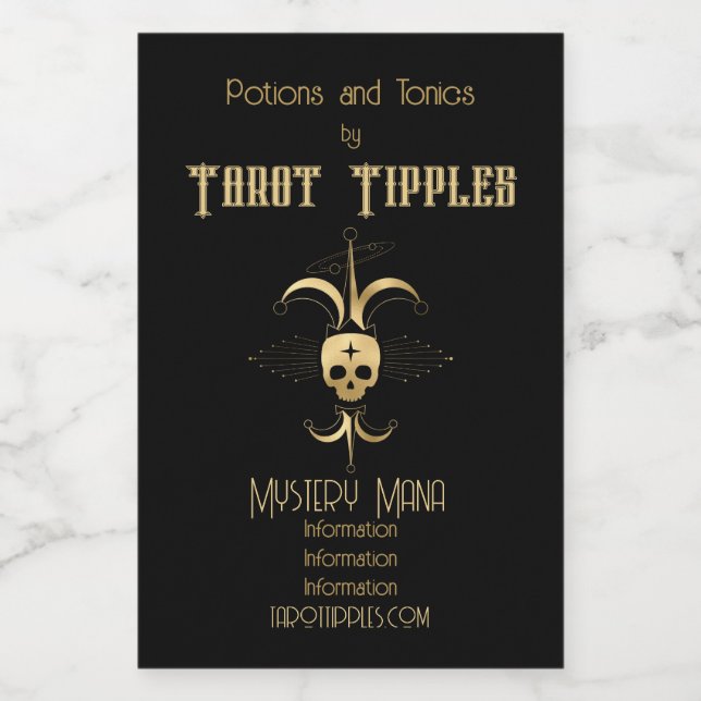 Erstellen Sie Ihr eigenes Gold Arcanfool Tarot Weinetikett (Einzelnes Label)