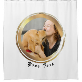 Erstellen Sie Ihr eigenes Golden Circle Hund Foto Duschvorhang