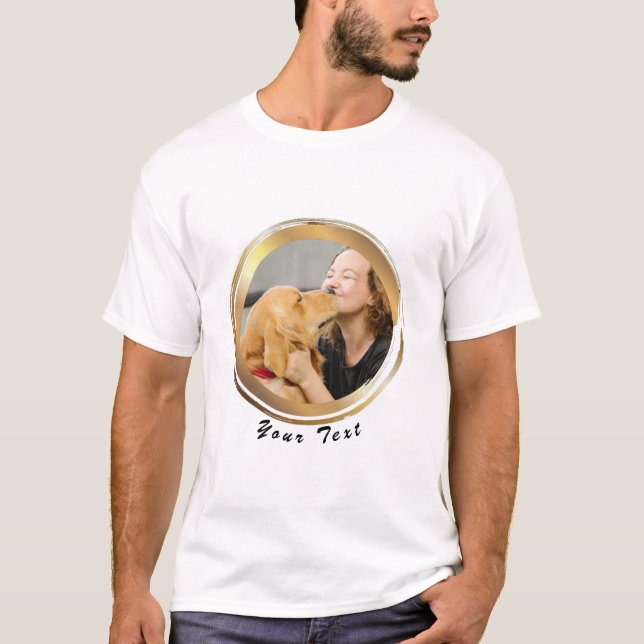 Erstellen Sie Ihr eigenes Golden Circle Hund Foto T-Shirt (Vorderseite)