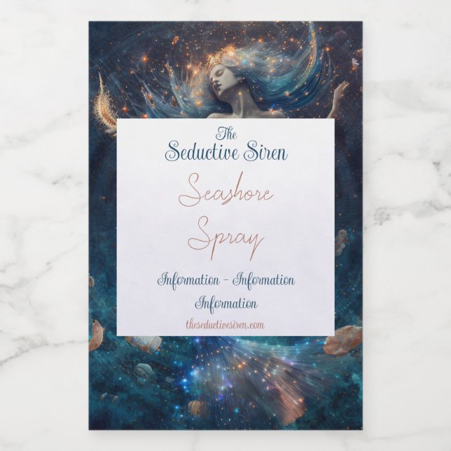 Erstellen Sie Ihr eigenes Golden Mermaid Paradies Weinetikett (Einzelnes Label)