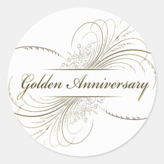 Erstellen Sie Ihr eigenes goldenes Jubiläumsdesign Runder Aufkleber
