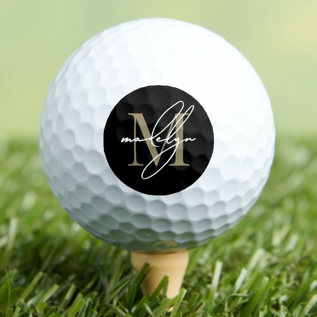 Erstellen Sie Ihr eigenes goldenes Monogramm Golfball (Custom Create Your Own Gold Monogram Golf Balls )