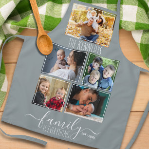 Erstellen Sie Ihr eigenes graues 5-Foto-Familien-Z Schürze