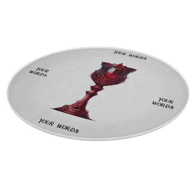 Erstellen Sie Ihr eigenes großes rotes Gotisches C Schneidebrett (Ecke)