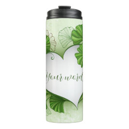 Erstellen Sie Ihr eigenes grünes Gingko-Blätter He Thermosbecher