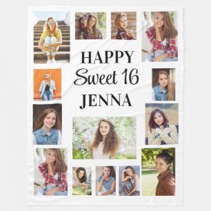 Erstellen Sie Ihr eigenes Happy Sweet 16 Foto Fleecedecke
