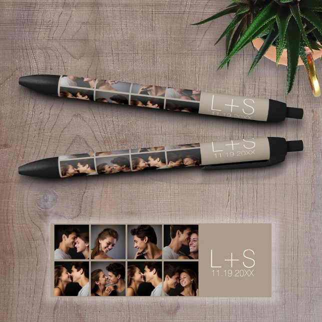 Erstellen Sie Ihr eigenes Hochzeitfoto Collage Mon Kugelschreiber (Personalized writing pens with a photo collage and text)