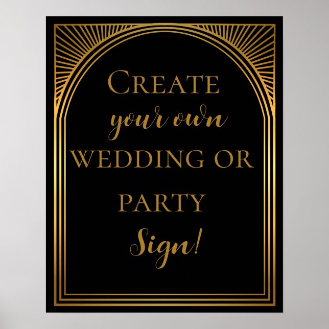 Erstellen Sie Ihr eigenes Hochzeitszeichen im Art  Poster (Vorne)