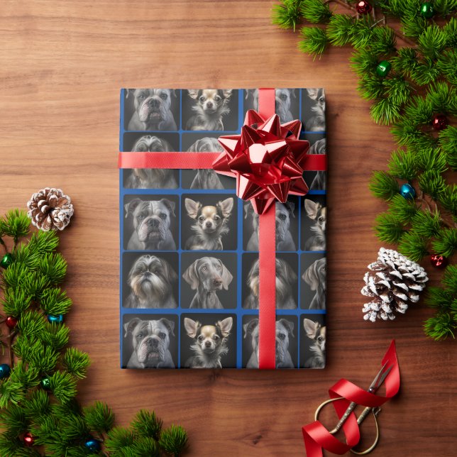 Erstellen Sie Ihr eigenes Hund-4-Foto Geschenkpapier (Feiertagsgeschenk)