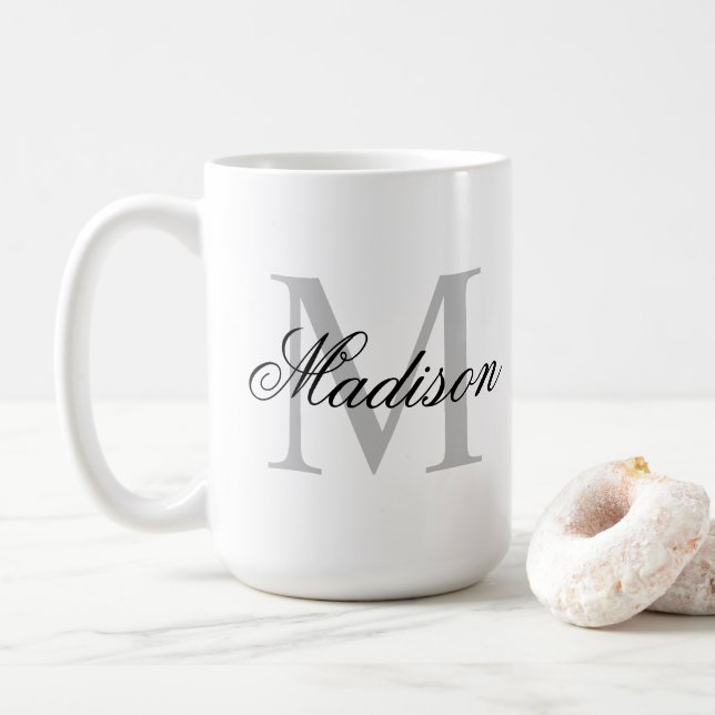 Erstellen Sie Ihr eigenes Individuelle Name-Monogr Kaffeetasse (Mit Donut)