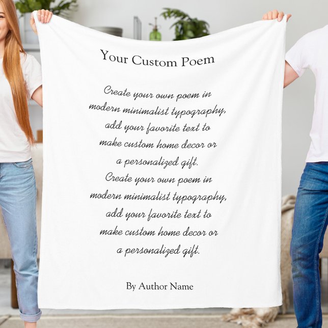 Erstellen Sie Ihr eigenes individuelles Gedicht Fleecedecke (Von Creator hochgeladen)