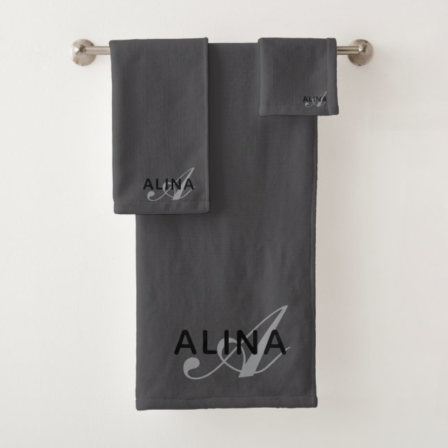 Erstellen Sie Ihr eigenes individuelles Monogramm  Badhandtuch Set (Insitu)