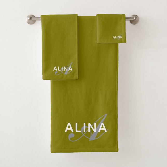 Erstellen Sie Ihr eigenes individuelles Monogramm  Badhandtuch Set (Insitu)