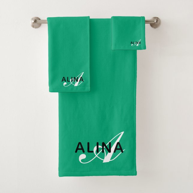 Erstellen Sie Ihr eigenes individuelles Monogramm  Badhandtuch Set (Insitu)