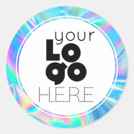 Erstellen Sie Ihr eigenes irrisierendes Imitat-Log Runder Aufkleber