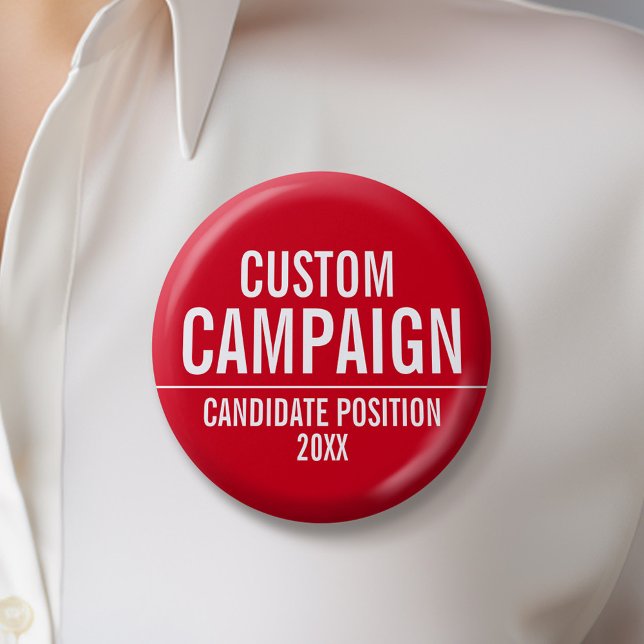 Erstellen Sie Ihr eigenes Kampagnengerät - rot und Button (Custom Campaign Buttons - Make Your Own Election Swag)