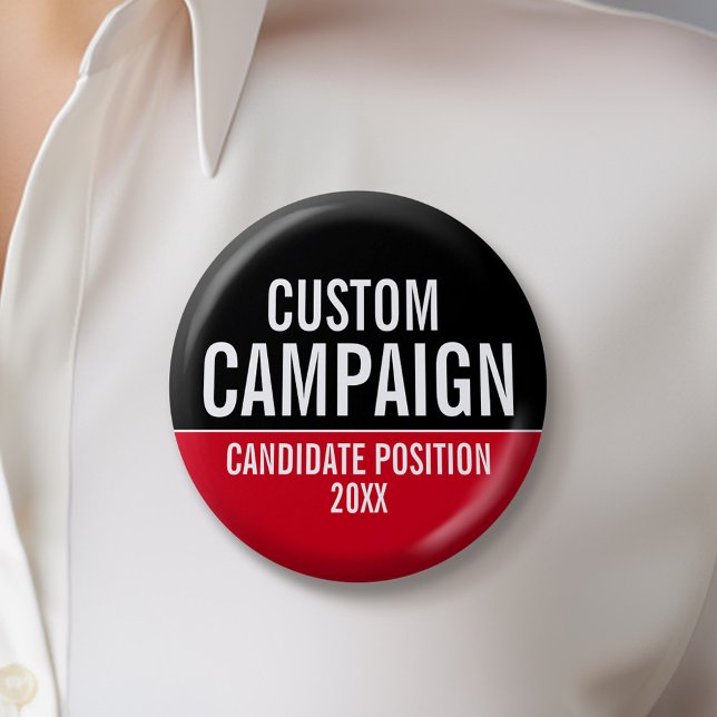Erstellen Sie Ihr eigenes Kampagnengerät - rot und Button (Custom Campaign Buttons - Make Your Own Election Swag)