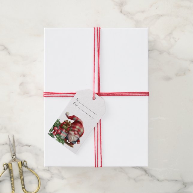 Erstellen Sie Ihr eigenes Kariertes Weihnachtsspie Geschenkanhänger (Mit Garn)