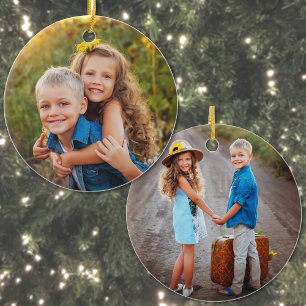Erstellen Sie Ihr eigenes Kinderfoto-Weihnachten Keramik Ornament