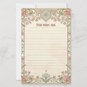 Erstellen Sie Ihr eigenes Korallen-Blumen-Art-Deco Briefpapier