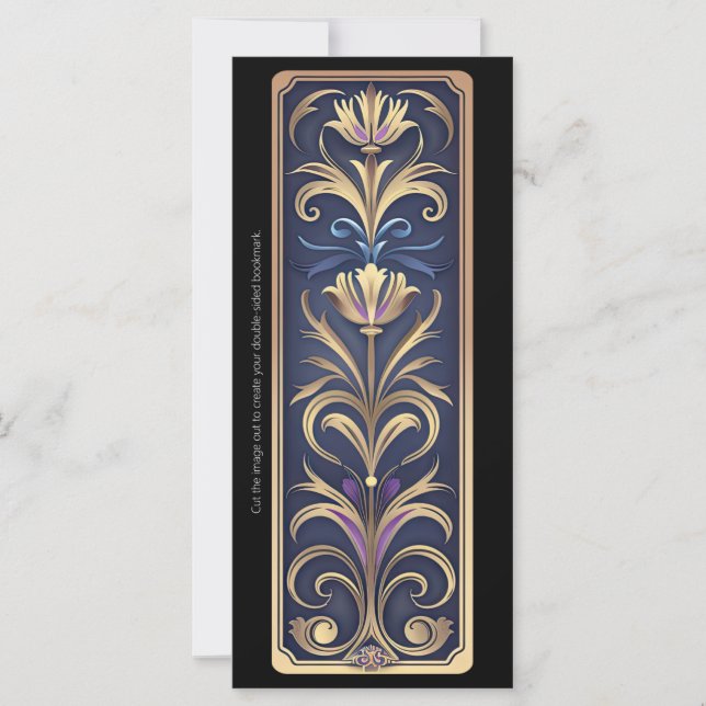 Erstellen Sie Ihr eigenes Lila Gold Art Deco Lesez (Vorderseite)