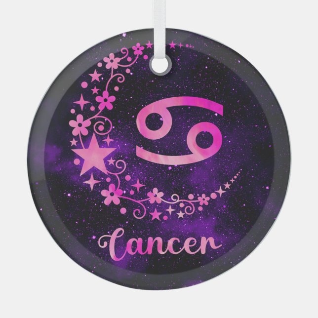 Erstellen Sie Ihr eigenes Lila Himmelskrebsgebiet Ornament Aus Glas (Vorderseite)