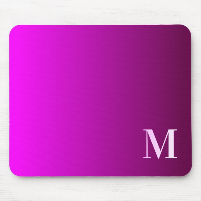Erstellen Sie Ihr eigenes Magenta Ombre Monogram Mousepad (Vorne)