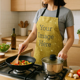 Erstellen Sie Ihr eigenes Metallgold Glitzer Imita Schürze