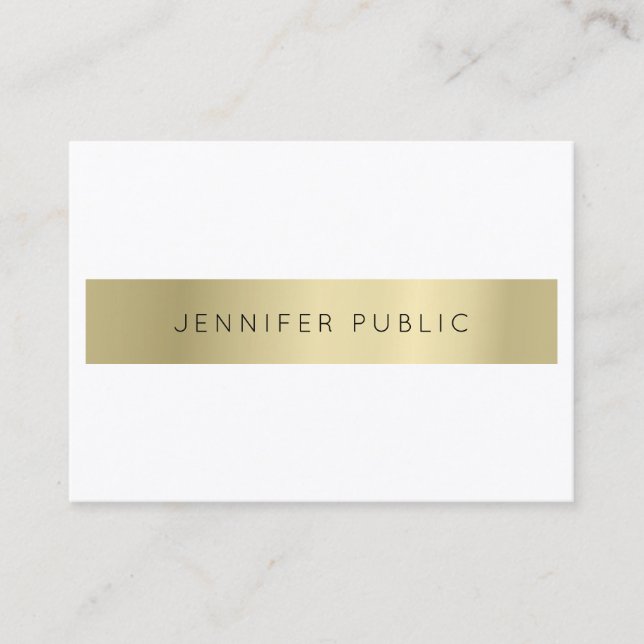 Erstellen Sie Ihr eigenes modernes Gold White mit  Visitenkarte (Vorderseite)