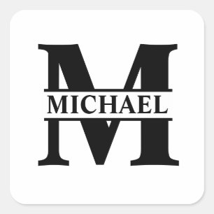 Erstellen Sie Ihr eigenes Monogramm Quadratischer Aufkleber