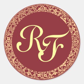 Erstellen Sie Ihr eigenes Monogramm! Runder Aufkleber
