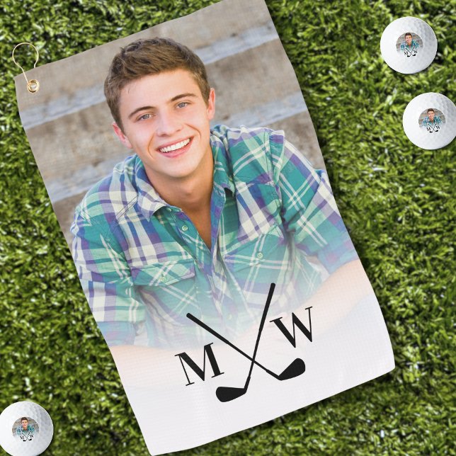 Erstellen Sie Ihr eigenes Monogrammfoto Golfhandtuch (Create Your Own Monogram Photo Golf Towel )
