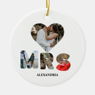 Erstellen Sie Ihr eigenes Mr. and Mrs. Foto Matchi Keramik Ornament