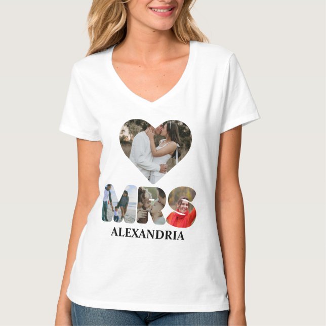 Erstellen Sie Ihr eigenes Mr. and Mrs. Foto Matchi T-Shirt (Vorderseite)
