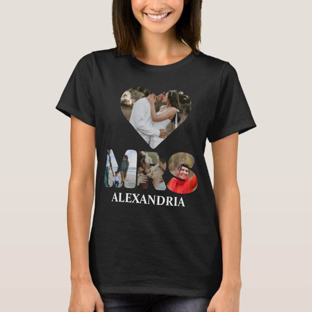 Erstellen Sie Ihr eigenes Mr. and Mrs. Foto Matchi T-Shirt (Vorderseite)